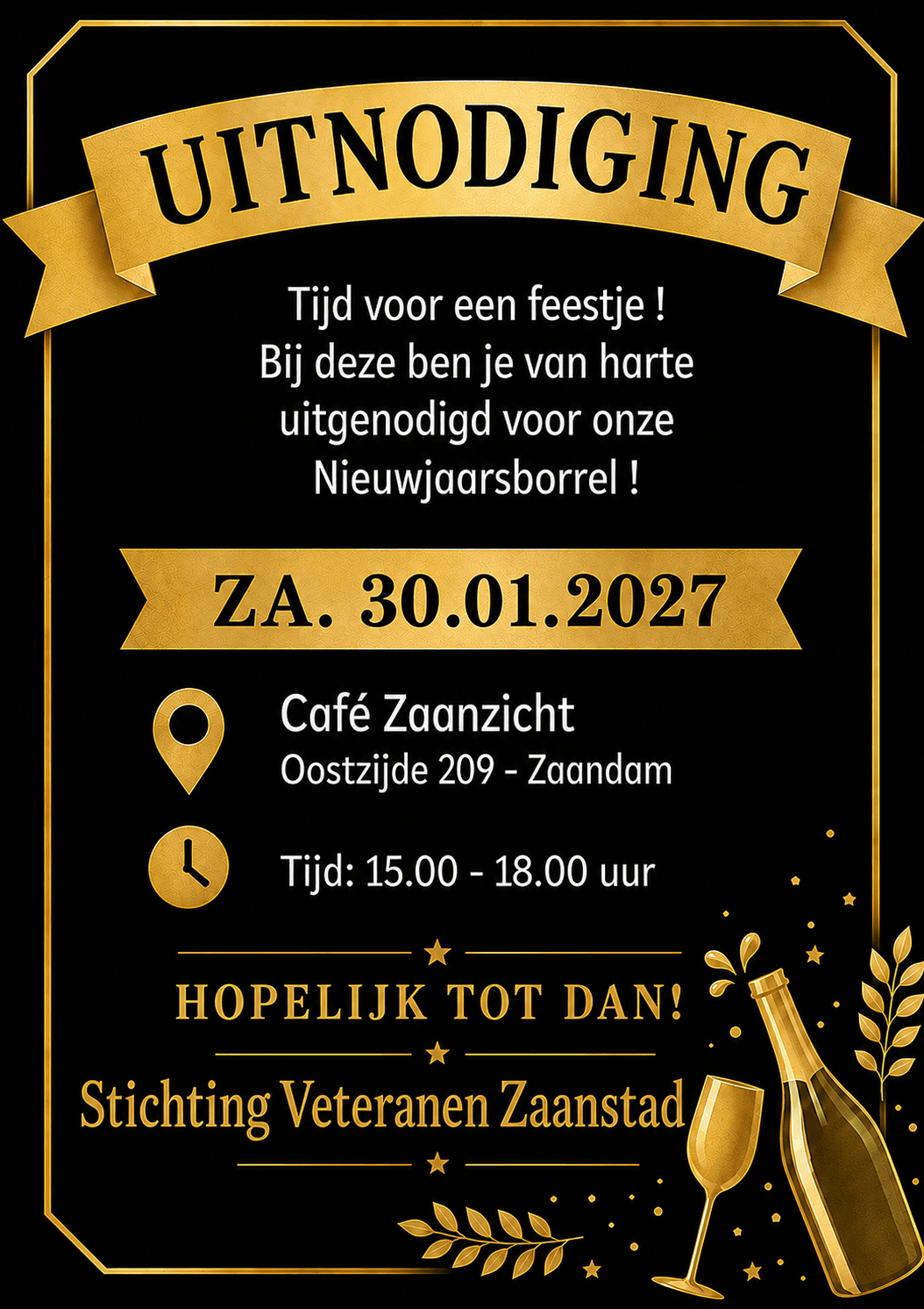 Uitnodiging voor de Nieuwjaarsborrel