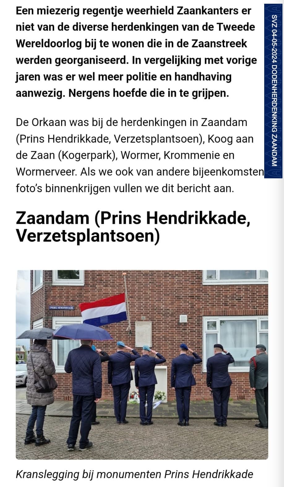 Dodenherdenking Zaandam 2024, foto 3