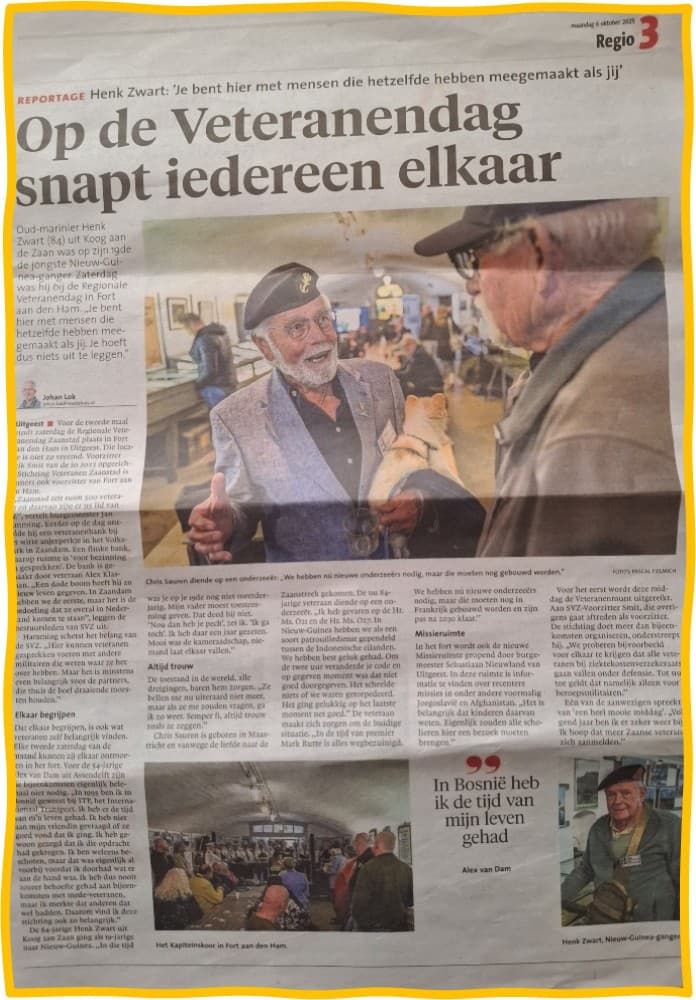 Krantenknipsel: Op de veteranendag snapt iedereen elkaar